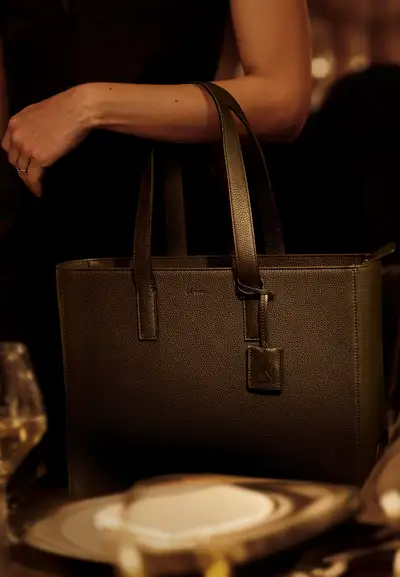 Leder Business Shopper braun